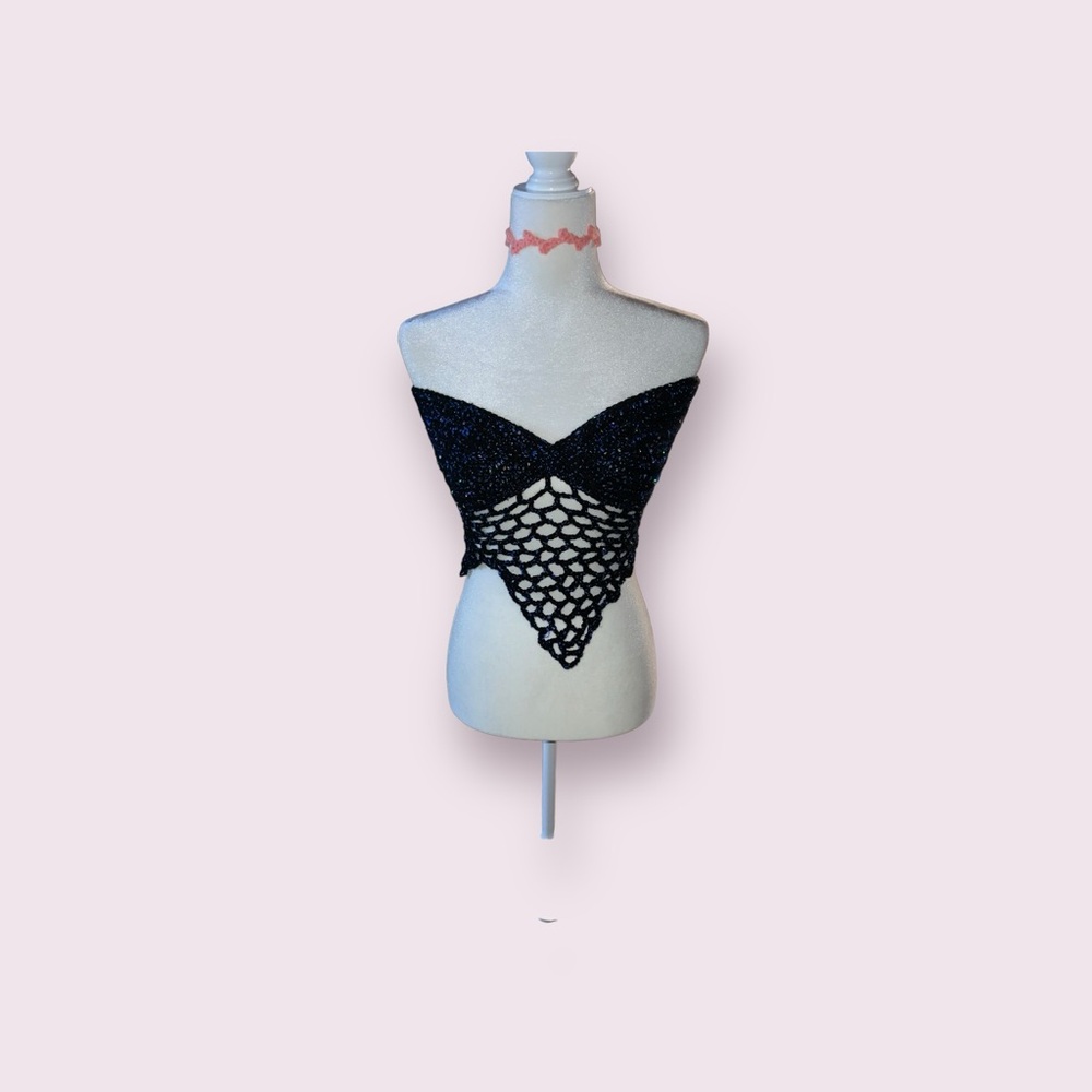 Asymmetrical crochet top